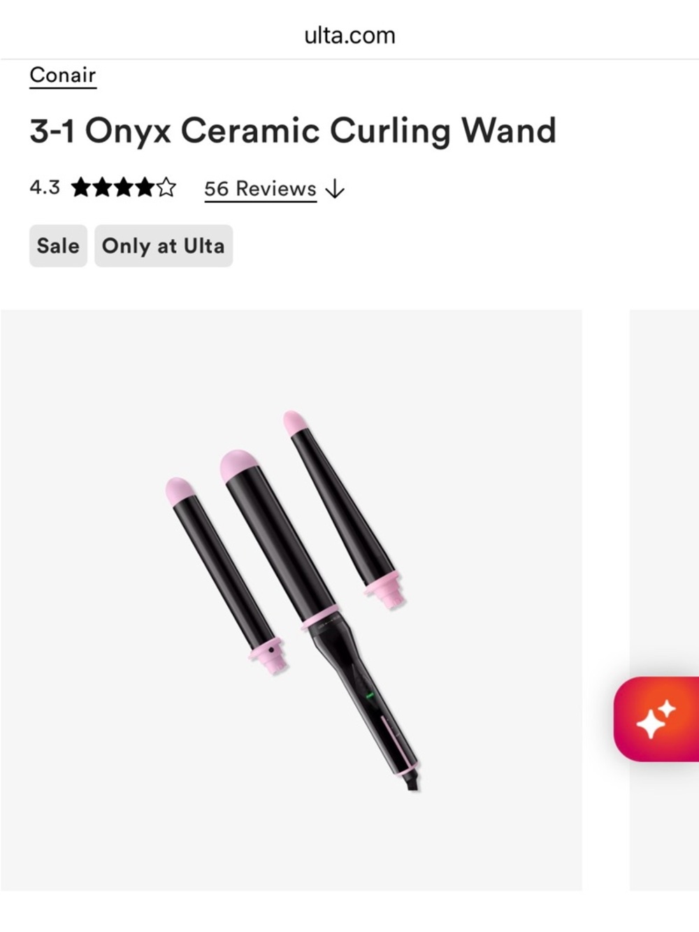 3-in-1 Curling Wand Set PARTS ONLY SEE DES WORKS PERFECT